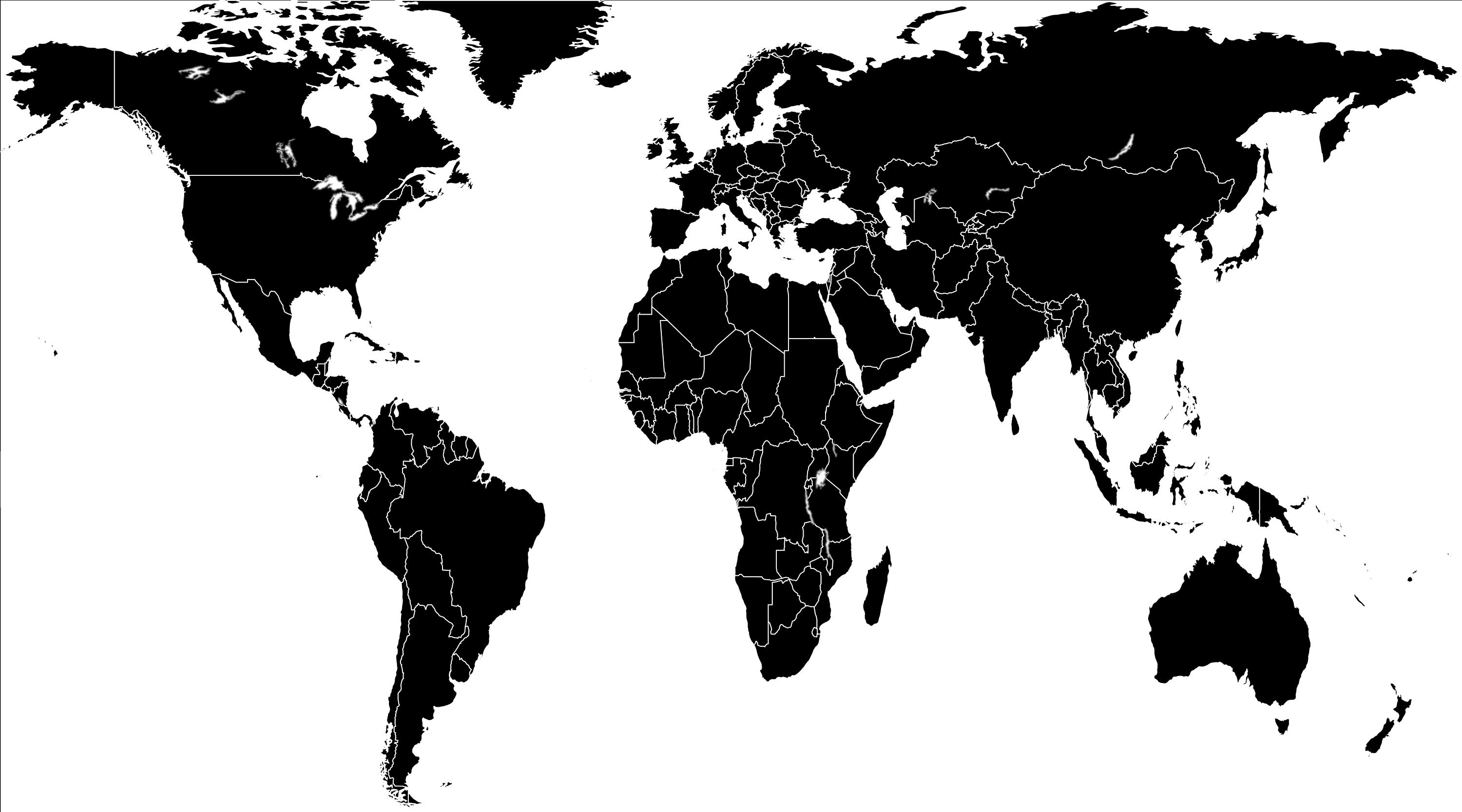 World Map Without 10 Borders